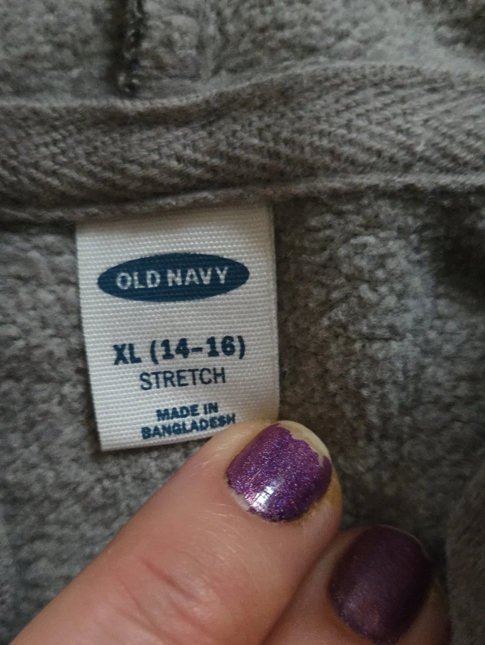 Old Navy Gray Camo Hooded Zip Jacket 14/16 Stretch